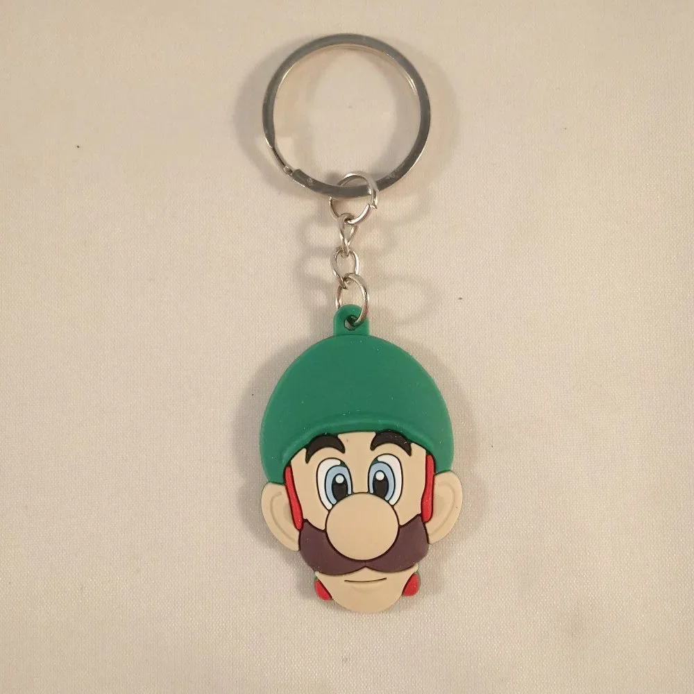 Men's Silver Mario Brothers Luigi Toad Yoshi Character Keychain Key Ring 3 pcs